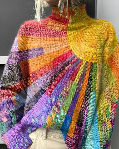 ISABELLE | SWETER Z WYSOKIM KOŁNIERZEM Z FUTRA