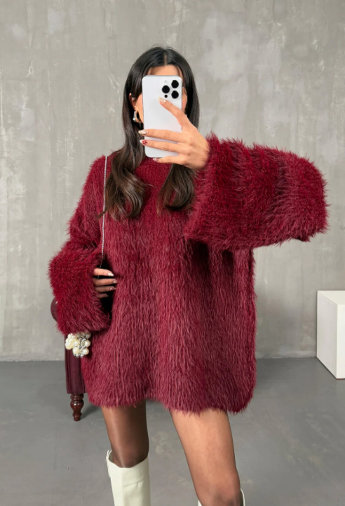 Velours d'Or Oversized Fluffy Knit - JEDEN ROZMIAR