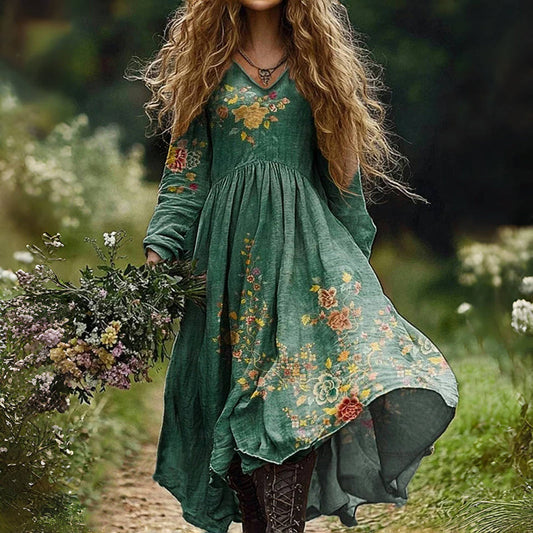 Anna - Sukienka w kwiatowy wzór w stylu vintage