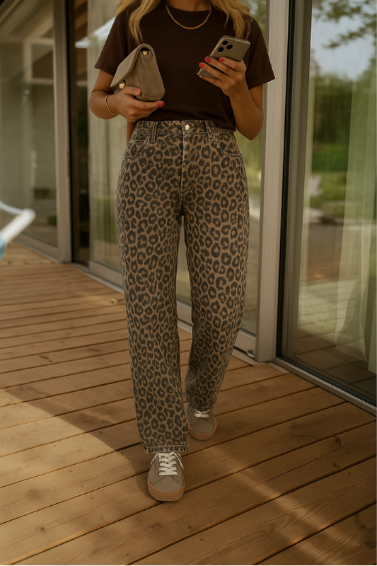 NADINE™ | SPODNIE W KROJU DZWONÓW W LEOPARDZIE