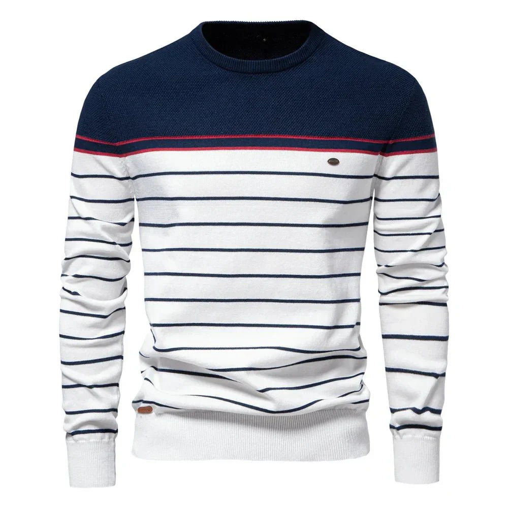 Sebastian | Męski sweter z paskami