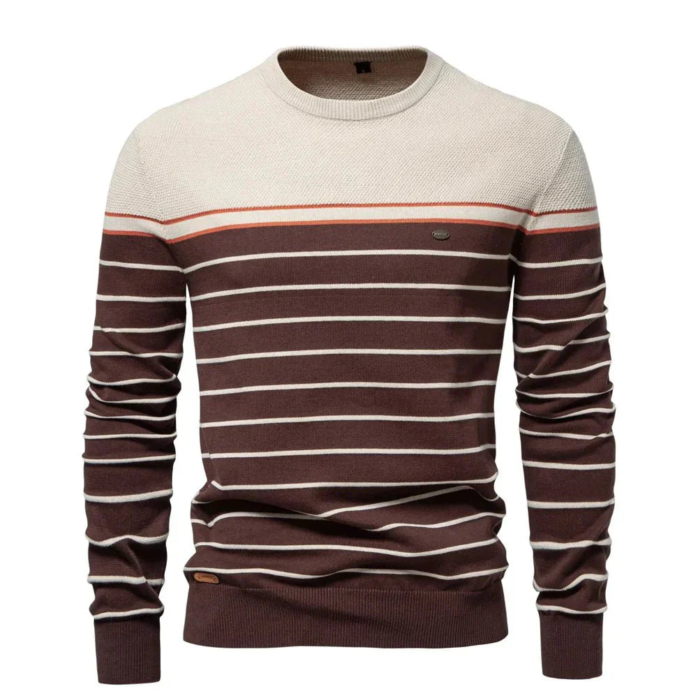 Sebastian | Męski sweter z paskami