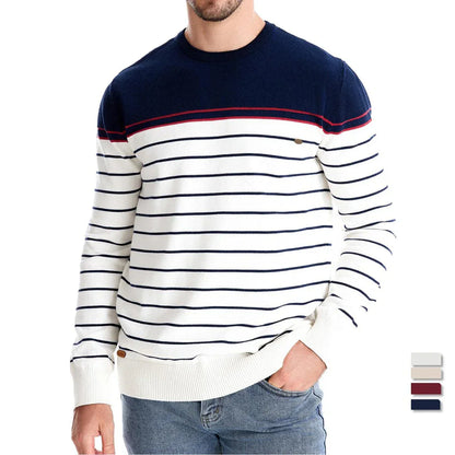 Sebastian | Męski sweter z paskami