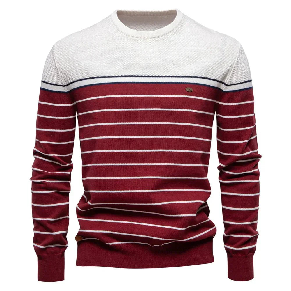 Sebastian | Męski sweter z paskami