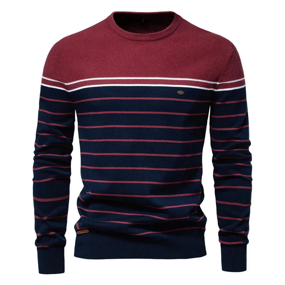 Sebastian | Męski sweter z paskami